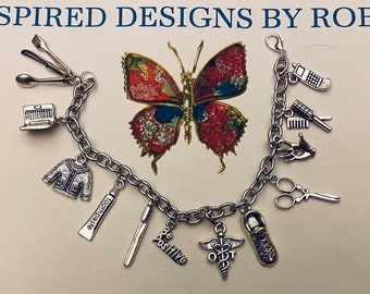 Pulsera de encanto de terapeuta ocupacional, joyería médica, joyería de terapeuta ocupacional, pulsera de encanto OT, regalo de terapeuta, regalo para OT