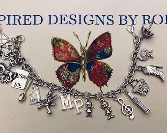 Pulsera con dije de Mary Poppins, temática de Mary Poppins, joyería de Mary Poppins, Cuchara llena de azúcar, pulsera de Mary Poppins, temática de película, plata