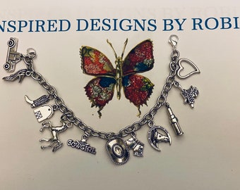 Cowgirl at Heart  Charm Bracelet, Rides Horses, Western Charm Bracelet, Love the Rodeo, Rodeo Jewlery, Rodeo Charm Bracelet, Cowgirl Jewelry