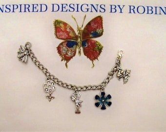 Pulsera de encanto de abeja de la niña pequeña, amor abeja de la miel de las niñas joyería, todo acerca de ser una chica, pulsera divertida, sueño, chica animal, plata