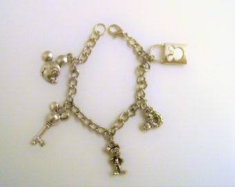 Little Girl Mickey Charm Bracelet, Love Mickey, Little Girls Bracelet,Mickey Jewelry, Love Being a Girl, Mouse Jewelry, Mickey Jewelry