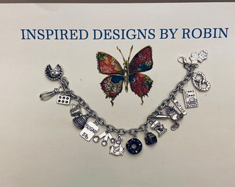 Baking Charm Bracelet, Love to Cook, For the Chef, Bakers Jewelry, Food Bracelet, Gifts for Cooks, Food Jewelry, Silver Bracelet