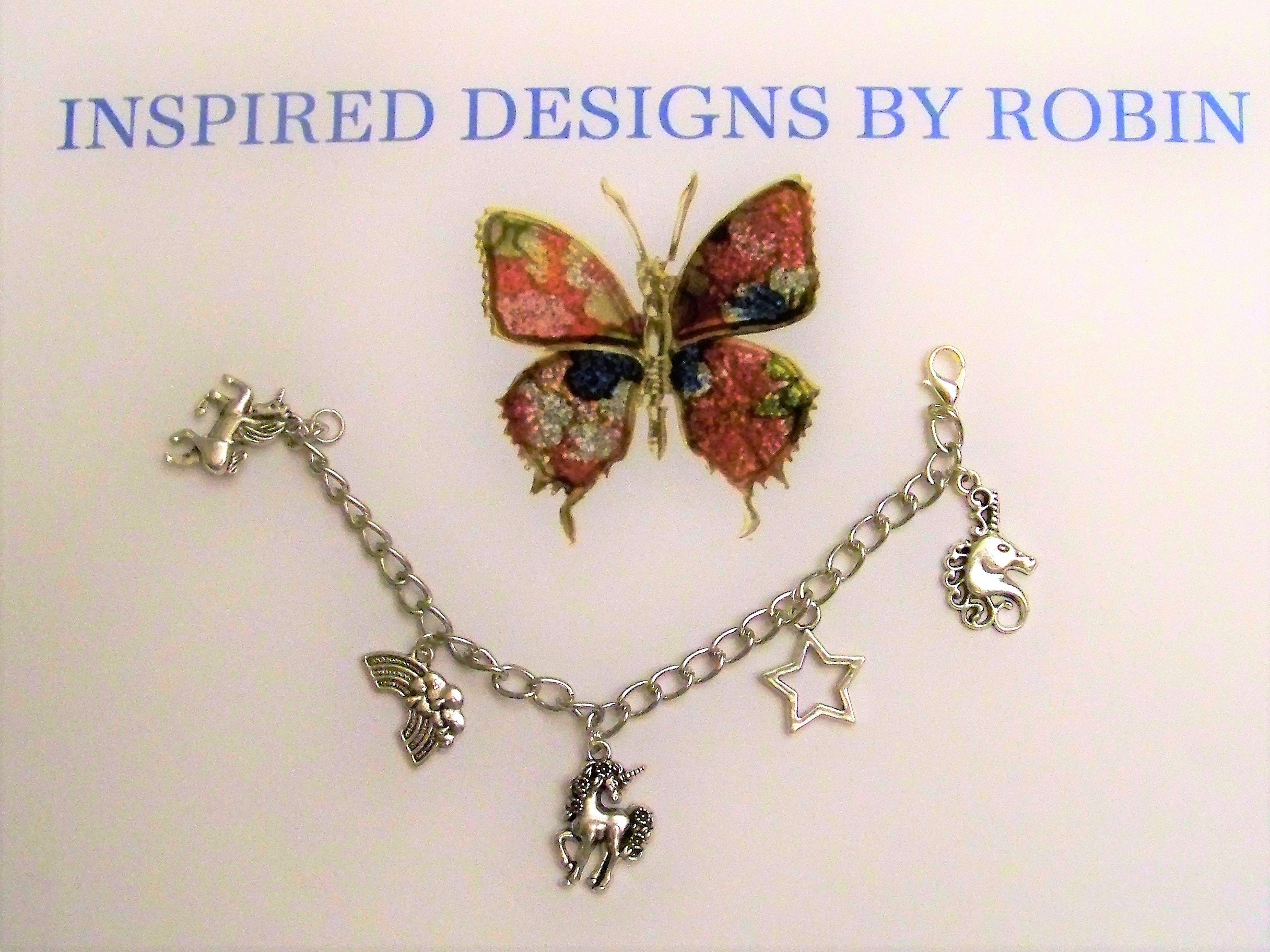 Set De 3 Bracelets Licorne Pour Enfants – Pendentifs étoile, Amour Et Licorne, Couleurs Arc-en-ciel, Ajustables