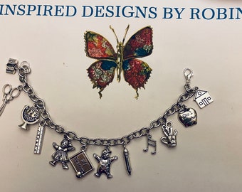 Pour le bracelet de charme spécial de l’enseignant, votre professeur préféré, les bijoux de l’enseignant, le cadeau de l’enseignant, le cadeau scolaire, le bracelet de l’enseignant, le bracelet en argent