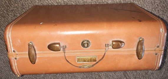 Samsonite Vintage Hat Box Suitcase Shwayder Round Train Hard Case 18 Beige