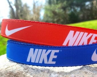 Blue or Red Sneaker 1 Inch Width Dog Collar