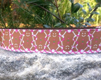 Ginger Bread Girls 1 Inch Width Dog Collar