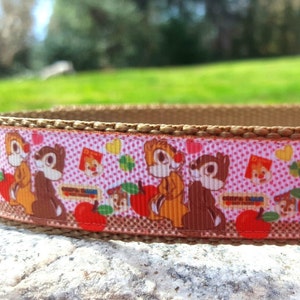 Chipmunks 1 Inch Width Dog Collar