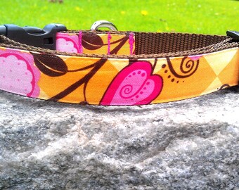 Floral Orange Dog Collar