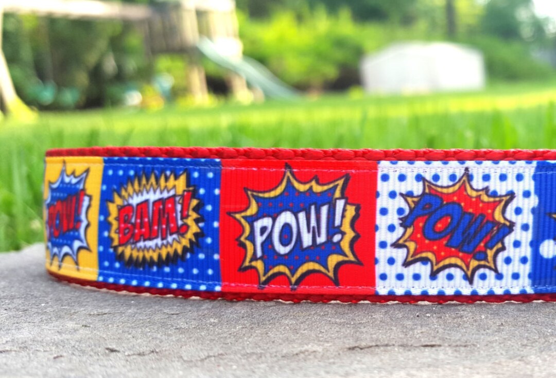 Bam Zap Pow 1 Inch Width Dog Collar Etsy