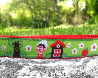 Red Riding Hood 3/4 Inch Width Dog Collar