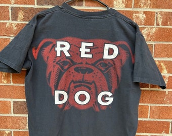 Vintage Red Dog Beer Graphic Print T-Shirt Size L Black Tee