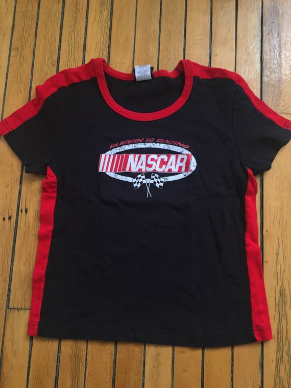 black red and white graphic tee