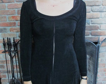 Sukienka koktajlowa Vintage Stretchy Long Sleeve Black