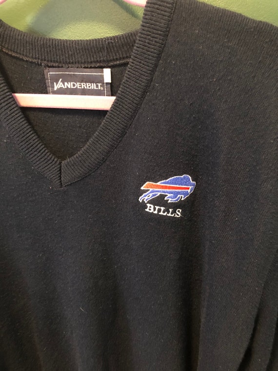 Vintage Navy Blue Buffalo Bills Football V Neck Sw