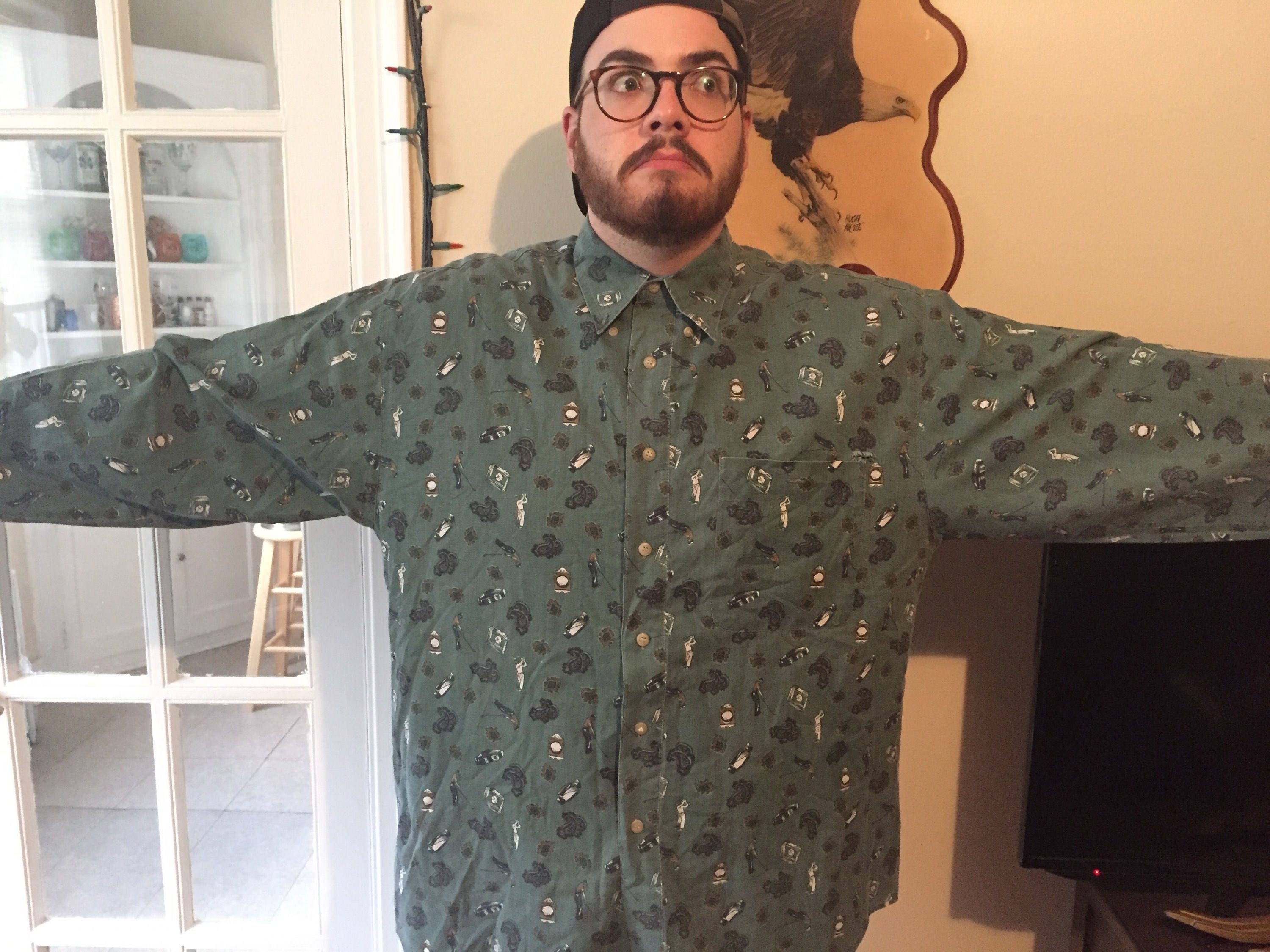 Vintage Green Bugle Boy Long Sleeve Button Down Shirt W/ Etsy