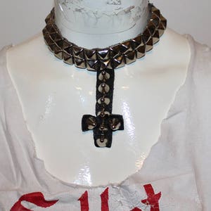 Witchhammer Studded Choker Faux Leather Made to order Necklace image 3