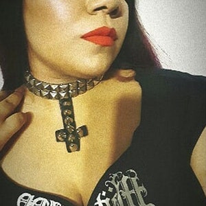 Witchhammer Studded Choker Faux Leather Made to order Necklace image 1
