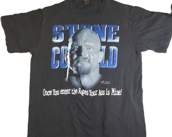 1990s Vintage Official Titan Sports WWF World Wrestling Federation Stone Cold Steve Austin Men's Changes Tshirt PreOwned As Is