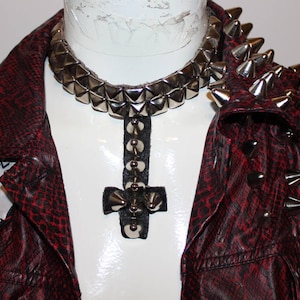 Witchhammer Studded Choker Faux Leather Made to order Necklace image 4