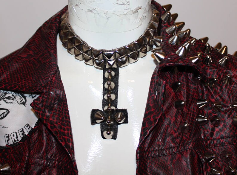 Witchhammer Studded Choker Faux Leather Made to order Necklace image 4