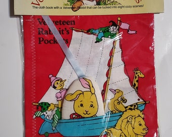 New Sealed Velveteen Rabbit's Pockets Cloth Book 1984 fabric soft book