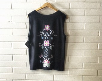 Beadwork printed Tank Top Métis beadwork