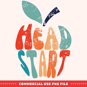Back to School Sublimation Design, Head Start Apple Png, Back to School Png, Retro Back To School Png, First day of School Png