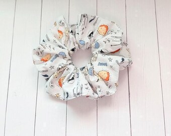 Star Wars Scrunchie Made with Licensed Star Wars Fabric Space Theme Hair Tie Gifts Under Ten Dollars Cotton Accessory Galaxy Print Handmade