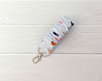 Valentine's Keychain | Blue Hearts | Scrunchie Wristlet | Key fob | Scrunchie Key Holder | Bridesmaid Gift | Keychain | Valentine's Gift