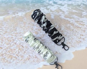 Shark Scrunchie Keychain, Shark Week, Shark, Ocean, Fish, Aquatic, Wristlet Shark Keychain, Beach, Shark Keychain, Party Favor, Host Gift