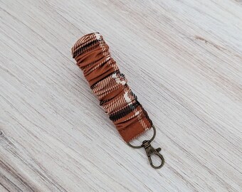 Fall Scrunchie Keychain | Pumpkin Spice | Scrunchie Wristlet | Key fob | Scrunchie Key Holder | Bridesmaid Gift | Keychain | Autumn Gifts