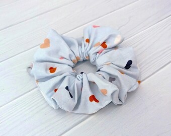 Blue Heart Scrunchie Hair Tie Bridesmaid Gift Under Ten Dollar Present Valentine Day Galentine Celebration Host Gift Wedding Accessory Cute
