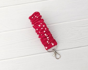 Valentine's Keychain | Hearts Keychain | Scrunchie Wristlet | Key fob | Love Scrunchie Key Holder | Bridesmaid Gift | Keychain | Red hearts