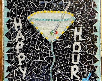 Happy Hour Martini Mosaic Art