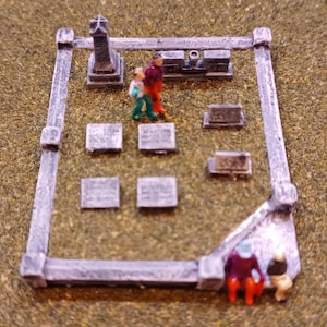 Model Railroad / N Scale / 1:160 / 9 pcs / Cemetery / Stern Family Plot / Model Railroad / Historical / Church Graveyard