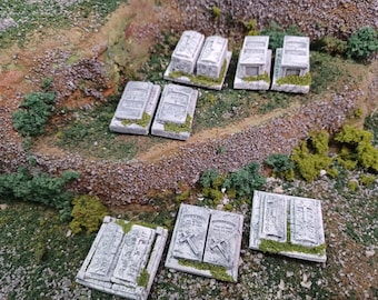 HO Scale / Church Graveyard / 1:87 / 20 pcs / Cemetery / Tombs Set / Terrain / Historical / Railroad / Unfinished / Diorama
