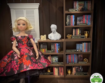 MSD BJD Accessories – 1/4 Scale Miniature Bookcase | Dollhouse Bookshelf Furniture for Ball Jointed Dolls