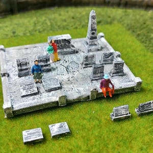 Model Railroad / N Scale / 1:160 / 15 pcs / Cemetery / Brown Family Plot / Model Railroad / Historical / Scatter Terrain / Church Graveyard