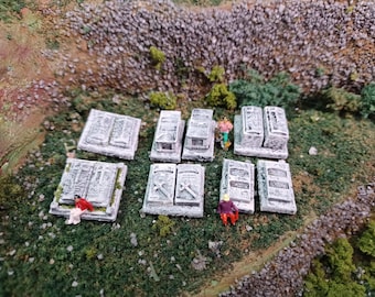 N Scale / Church Graveyard / 1:160 / 20 pcs / Cemetery / Tombs Set / Hip / Chest / Box / Model Railroad / Historica
