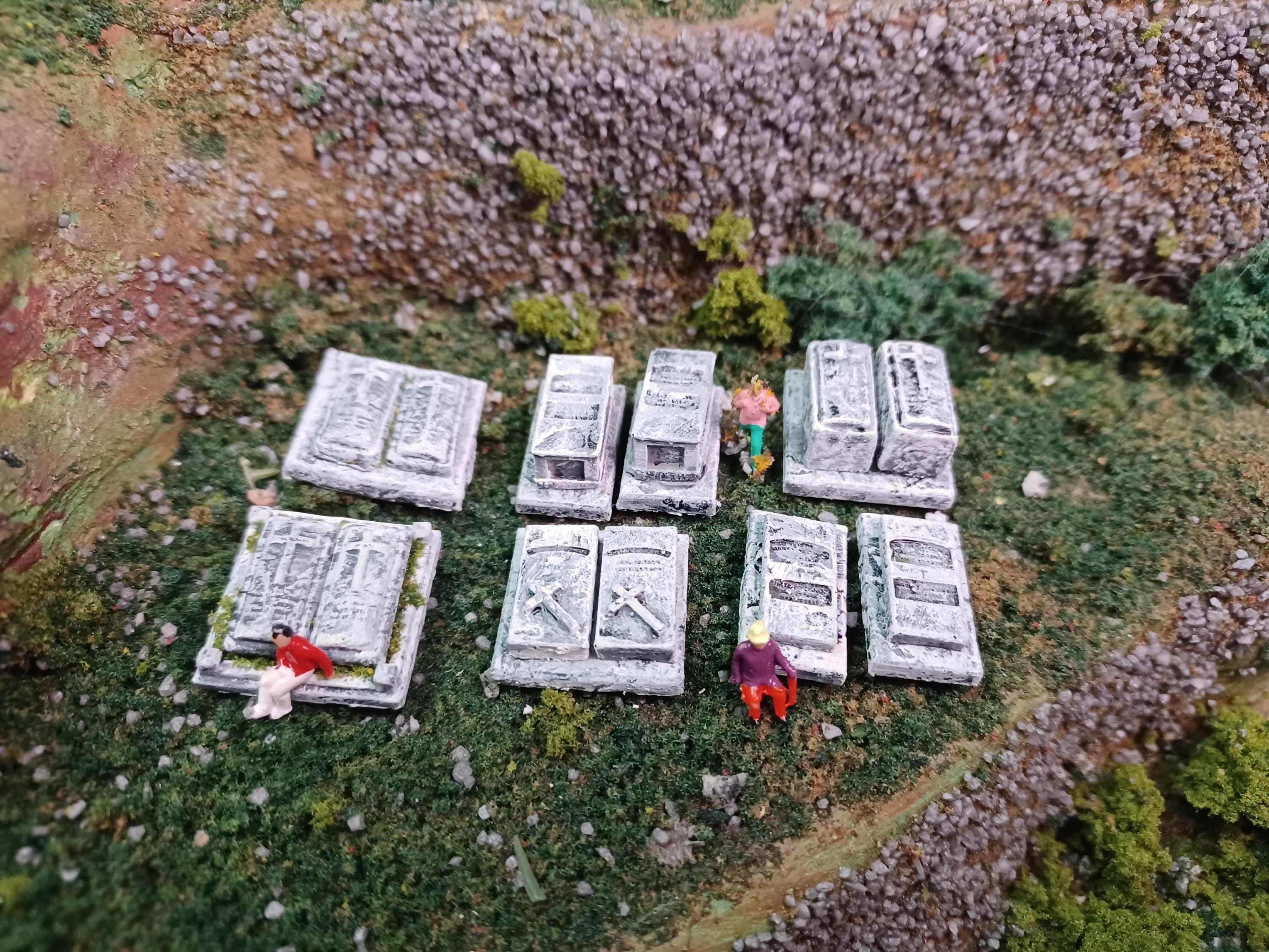 N Scale / Church Graveyard / 1:160 / 20 Pcs / Cemetery / Tombs Set ...