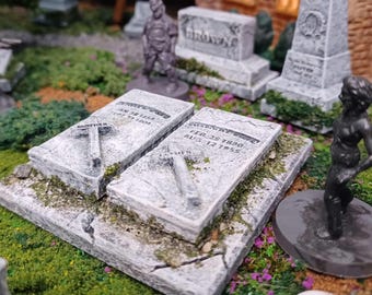 Tabletop Gaming / Spookytown / Dept 56 / Jones Box Tombs / 28-32mm / O Scale / Cemetery / Graveyards / Zombies