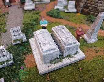 O Scale / Church Graveyard / 1:48 / Cemetery / Baker Chest Tombs / Model Railroad
