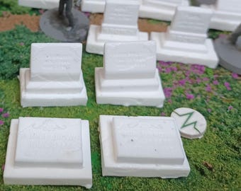 O Scale Mystery Bag of 5 random gravestones. 28-32mm Tabletop Gaming, Model Railroad and Spookytown / Department 56.