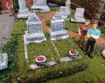 O Scale / Church Graveyard / 1:48 / Cemetery / Miller Monuments / Model Railroad