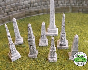 HO Scale / Obelisks / Church Graveyard (8 pcs)