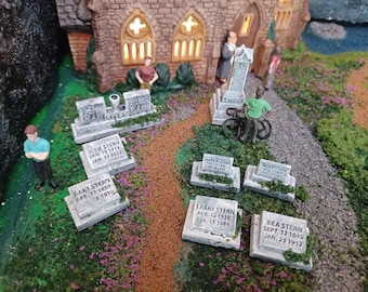 O Scale / Church Graveyard / 1:48 / Cemetery / Stern Family Plot / Model Railroad