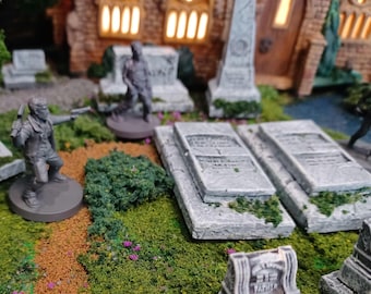 Tabletop Gaming / Cemetery Tombstone / Harper O'Conner Box Tombs / 28-32mm Terrain