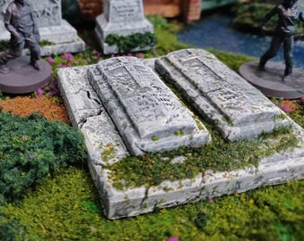 Tabletop Gaming / Jackson Hip Tombs / 28-32mm / O Scale / Cemetery / Graveyards / Zombies