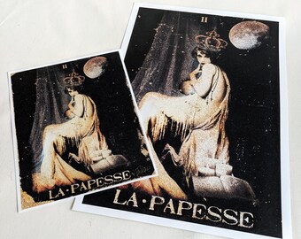 High Priestess Tarot Poster Print - La Papesse - Tarot Card Tapestry - Witch Oracle Print